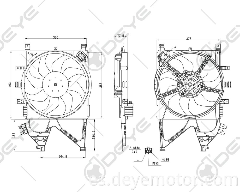 1341337 1314443 motor del ventilador de refrigeración del radiador 12v para OPEL CORSA COMBO TIGRA